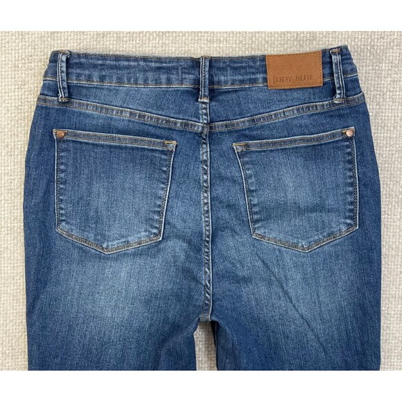 Judy Blue Jeans Skinny Fit Women's Juniors 13/31 Stretch Blue Denim Split Cuffs - Picture 4 of 12